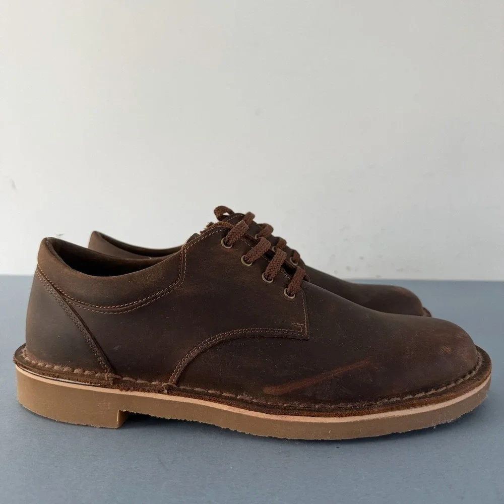 Clarks Bushacre 3 Lo Beeswax Leather‎ Brown Oxfords Lace Up Mens Shoes